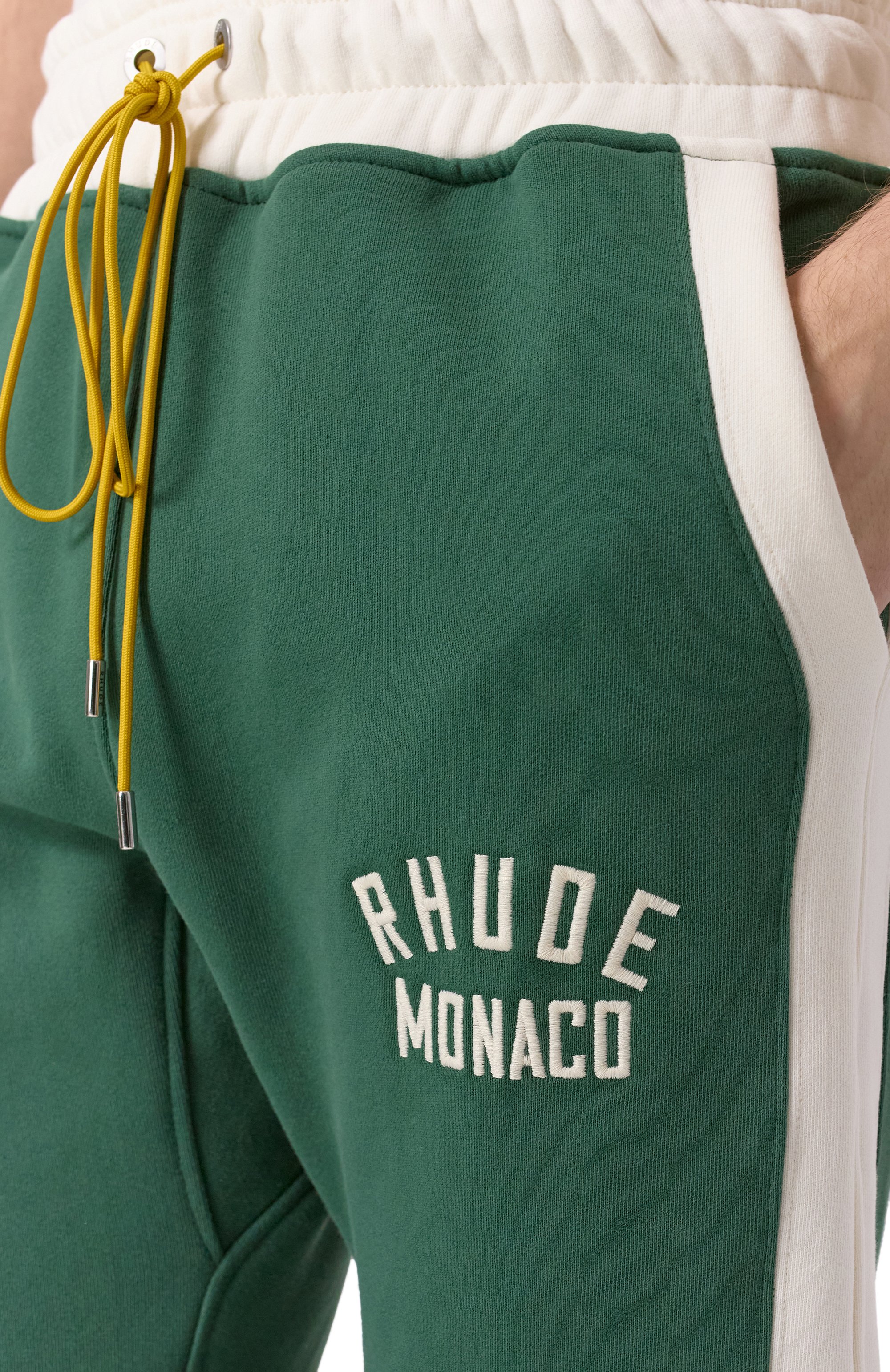 Хлопковые брюки RHUDE зеленого цвета по цене 95900 руб., арт. RHSS25SP01012, фото 5 Хлопковые брюки RHUDE, арт. RHSS25SP01012, фото 5