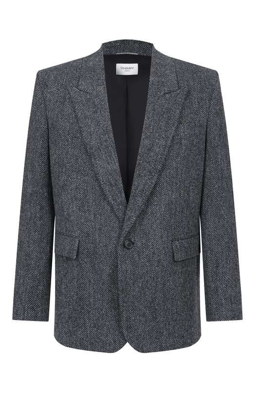 Шерстяной пиджак Saint Laurent 837196/Y3D06 Серый 837196/Y3D06