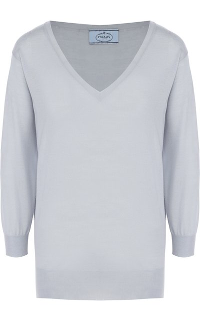 Пуловер свободного кроя с v-образным вырезом PRADA, арт. P24Q77-J2N-F0424, фото 1