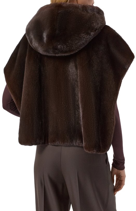 Двусторонний жилет из норки VICTORIA KUSENKOVA 820209104688 Коричневый  820209104688 Фото 4