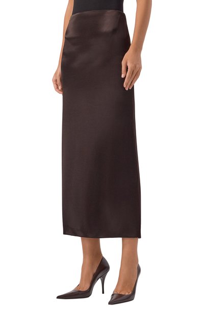 Атласная юбка ARMARIUM коричневого цвета по цене 73350 руб., арт. ARMFWSK16/V012, фото 3 Атласная юбка ARMARIUM, арт. ARMFWSK16/V012, фото 3