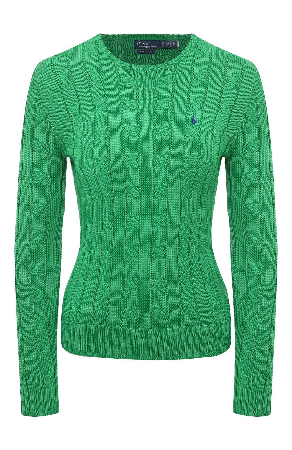 Хлопковый пуловер POLO RALPH LAUREN зеленого цвета по цене 25750 руб., арт. 211891640, фото 1 Хлопковый пуловер POLO RALPH LAUREN, арт. 211891640, фото 1