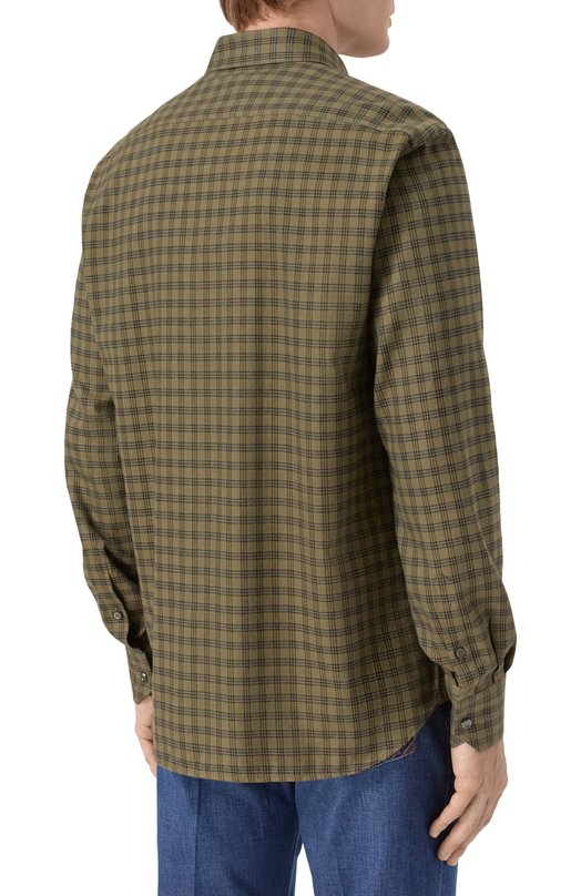 Рубашка из хлопка и лиоцелла Stefano Ricci MC007067/BN2822 Хаки  MC007067/BN2822 Фото 4