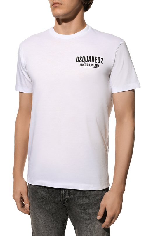 Хлопковая футболка Dsquared2 S71GD1116/S23009 Белый  S71GD1116/S23009 Фото 3