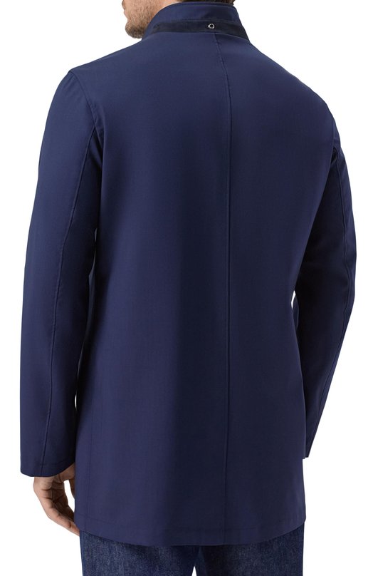 Шерстяной плащ Stefano Ricci MDJ6100280/5612_001 Синий  MDJ6100280/5612_001 Фото 4