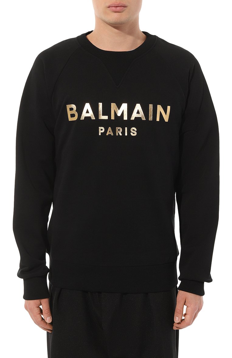 Хлопковый свитшот BALMAIN, арт. AH1JQ005BB29, фото 3