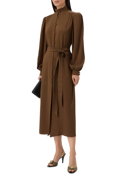 Шелковое платье VALENTINO коричневого цвета по цене 557000 руб., арт. 9B3VAL15/ABN, фото 2 Шелковое платье VALENTINO, арт. 9B3VAL15/ABN, фото 2