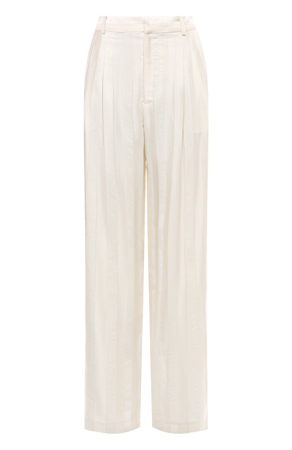 Брюки из вискозы и хлопка LOULOU DE SAISON молочного цвета по цене 39950 руб., арт. SIAR0, фото 1 Брюки из вискозы и хлопка LOULOU DE SAISON, арт. SIAR0, фото 1