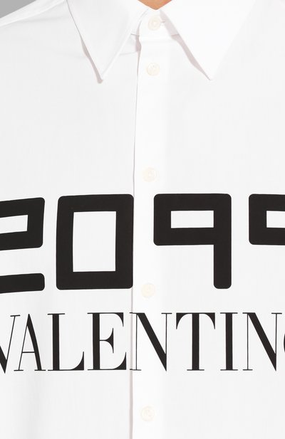 Хлопковая рубашка VALENTINO белого цвета по цене 72300 руб., арт. SV0ABA955T7, фото 5 Хлопковая рубашка VALENTINO, арт. SV0ABA955T7, фото 5