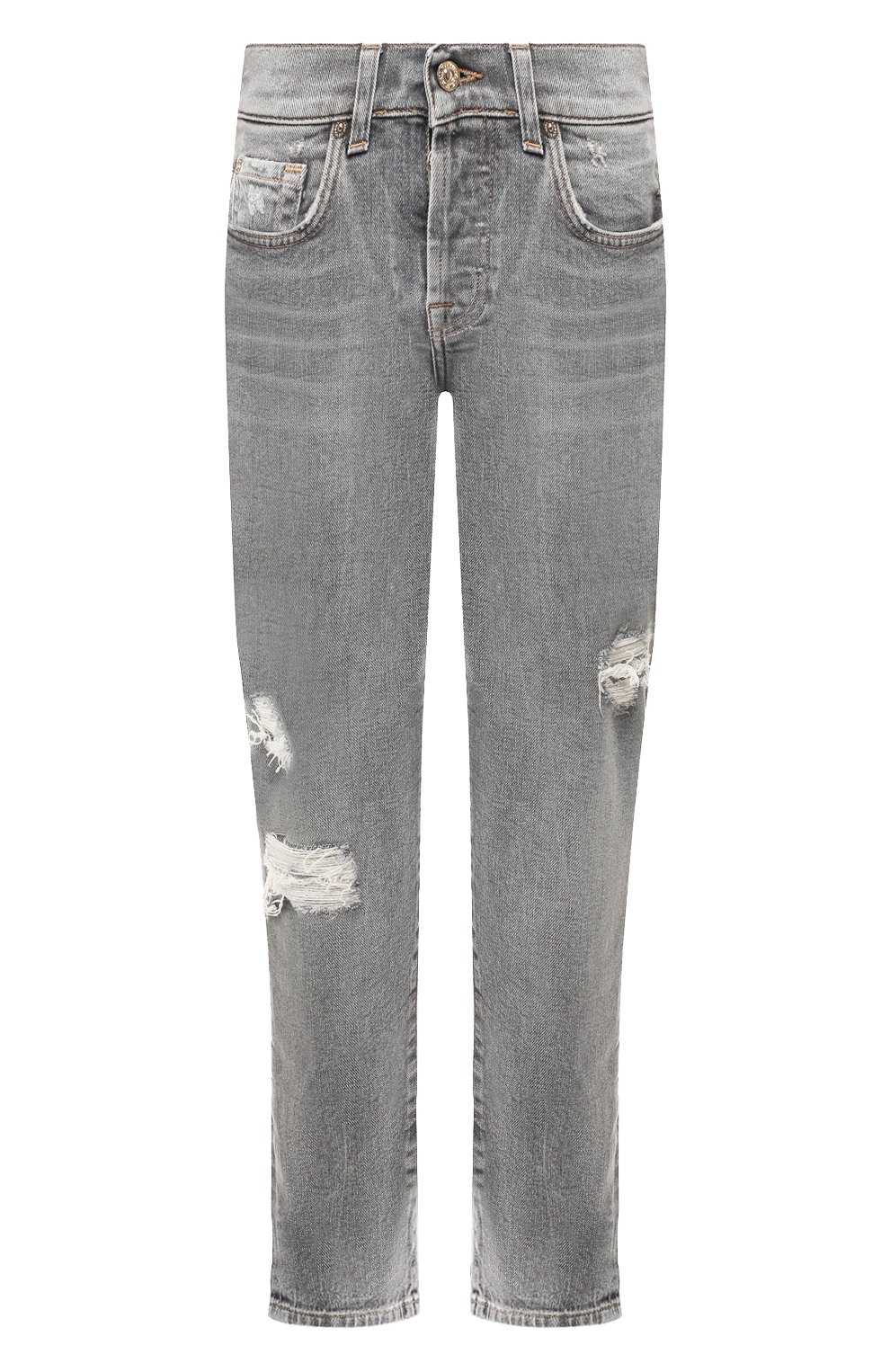 Джинсы с потертостями 7 FOR ALL MANKIND серого цвета по цене 19500 руб., арт. JSDSR780SK, фото 1 Джинсы с потертостями 7 FOR ALL MANKIND, арт. JSDSR780SK, фото 1