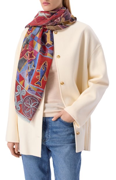 Шаль северное сияние из кашемира и шерсти GOURJI, арт. 91254055/5141114, фото 2