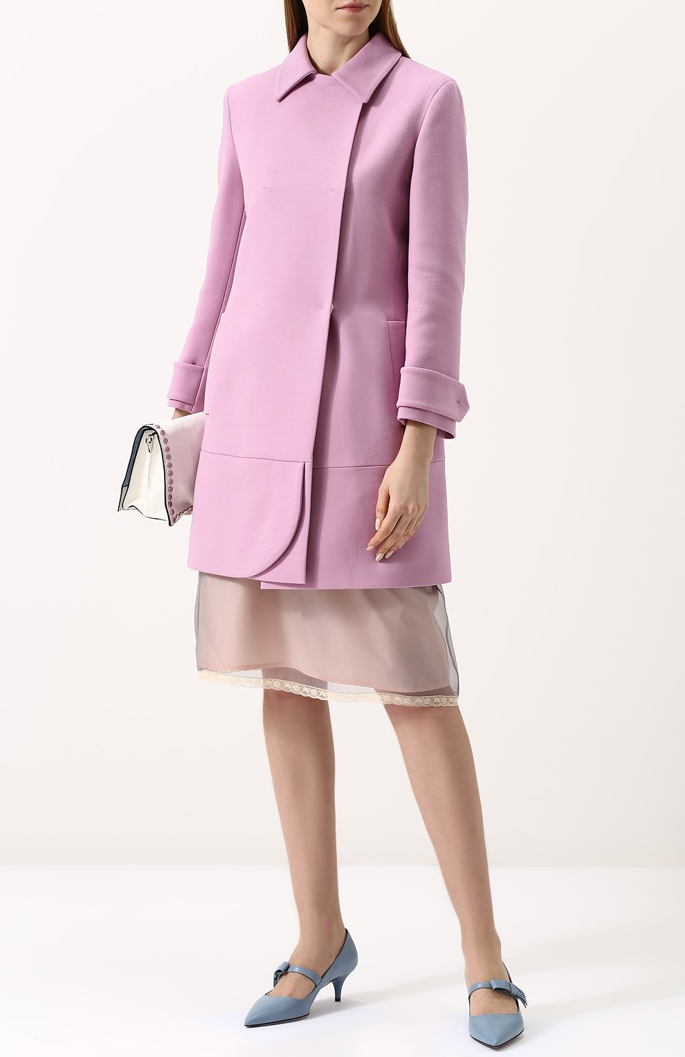 Кожаные туфли с ремешком на каблуке kitten heel PRADA, арт. 1I377I-11-F0637-55, фото 2