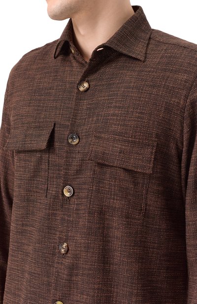 Рубашка из шерсти и шелка KITON, арт. UMC016K0617E12, фото 5