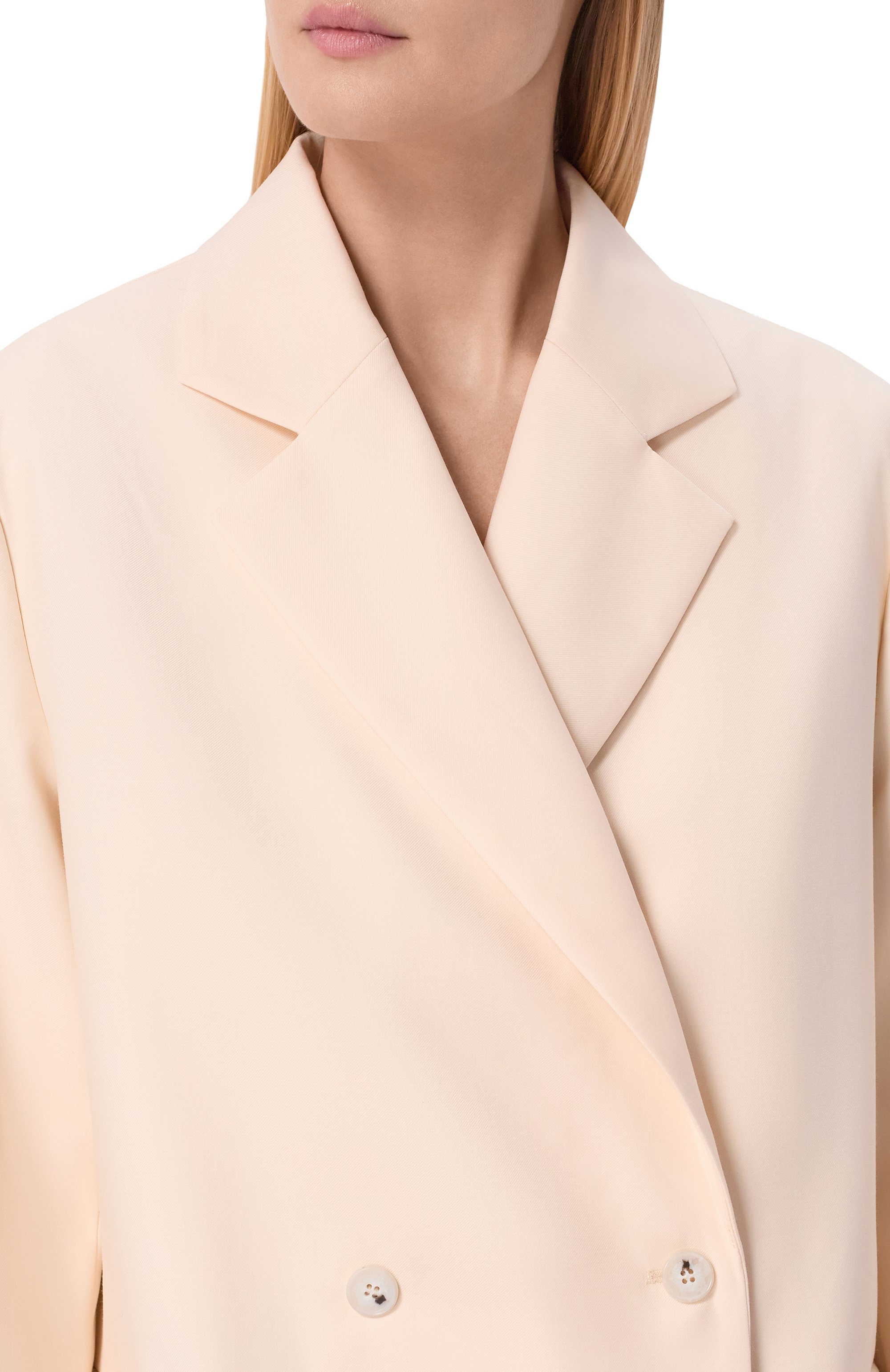 Шерстяной жакет LOULOU DE SAISON кремового цвета по цене 54550 руб., арт. D0NAU LDS, фото 5 Шерстяной жакет LOULOU DE SAISON, арт. D0NAU LDS, фото 5