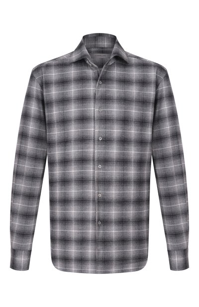 Рубашка из хлопка и кашемира CORNELIANI серого цвета по цене 46850 руб., арт. 26P156-2611629, фото 1 Рубашка из хлопка и кашемира CORNELIANI, арт. 26P156-2611629, фото 1