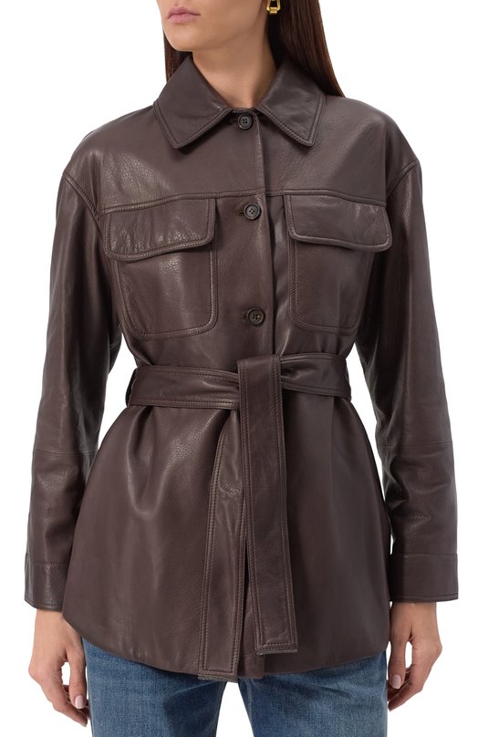 Кожаная куртка Brunello Cucinelli MPMUL7453P Коричневый  MPMUL7453P Фото 3