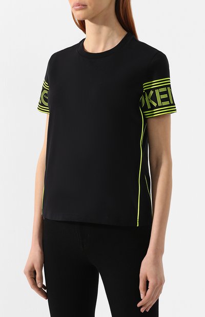 Хлопковая футболка KENZO черного цвета по цене 14550 руб., арт. 2TS783985, фото 3 Хлопковая футболка KENZO, арт. 2TS783985, фото 3
