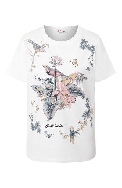 Женская хлопковая футболка REDVALENTINO, арт. TR3MG04J/4UC