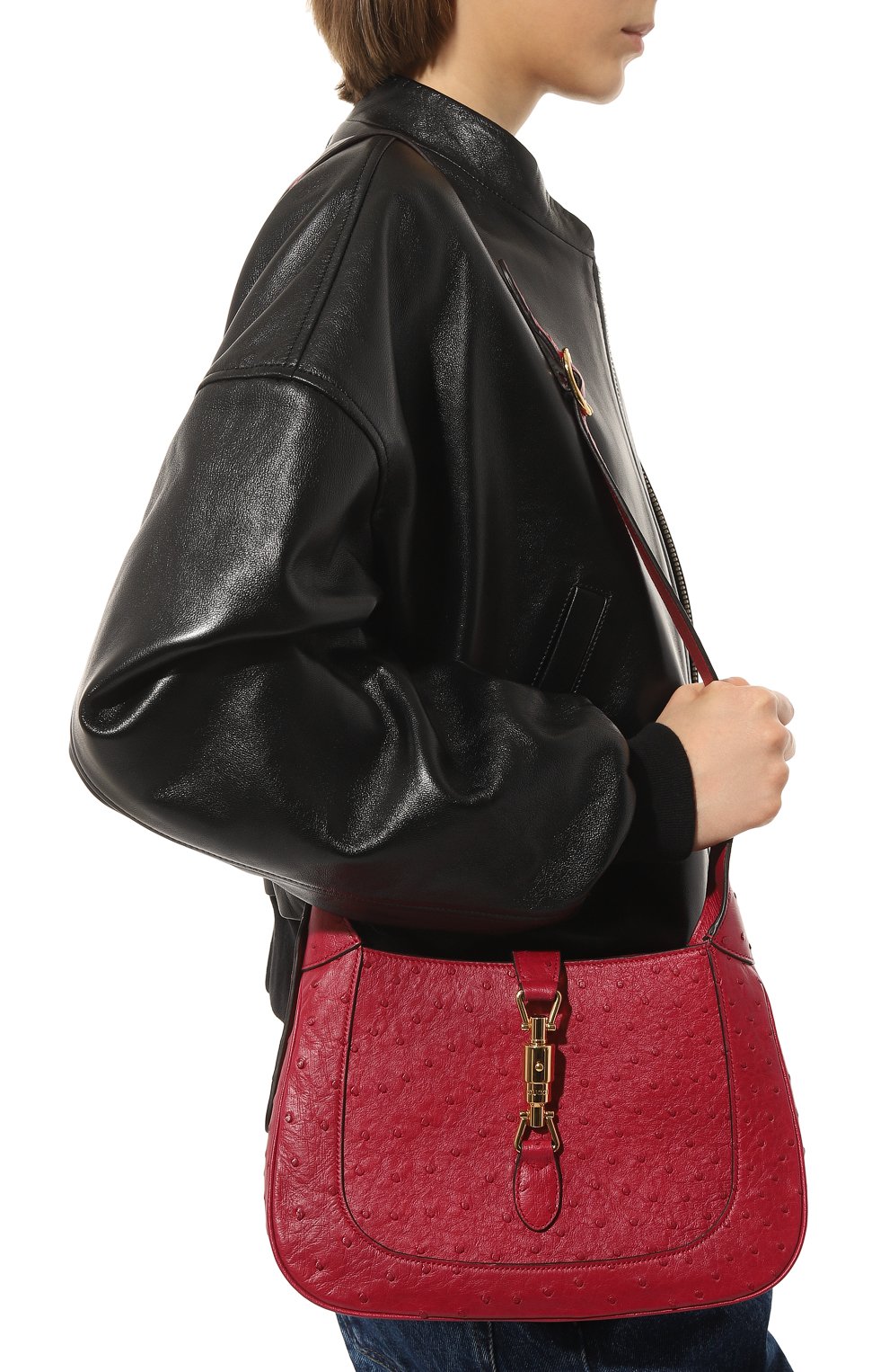 Сумка jackie 1961 small из кожи страуса GUCCI, арт. 636709 EY00G, фото 2