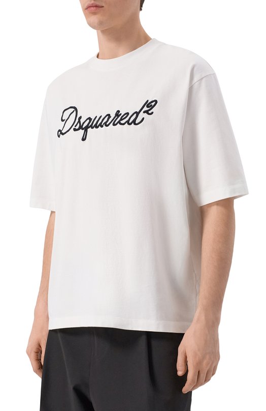 Хлопковая футболка Dsquared2 S74GD1524/D20106 Белый  S74GD1524/D20106 Фото 3