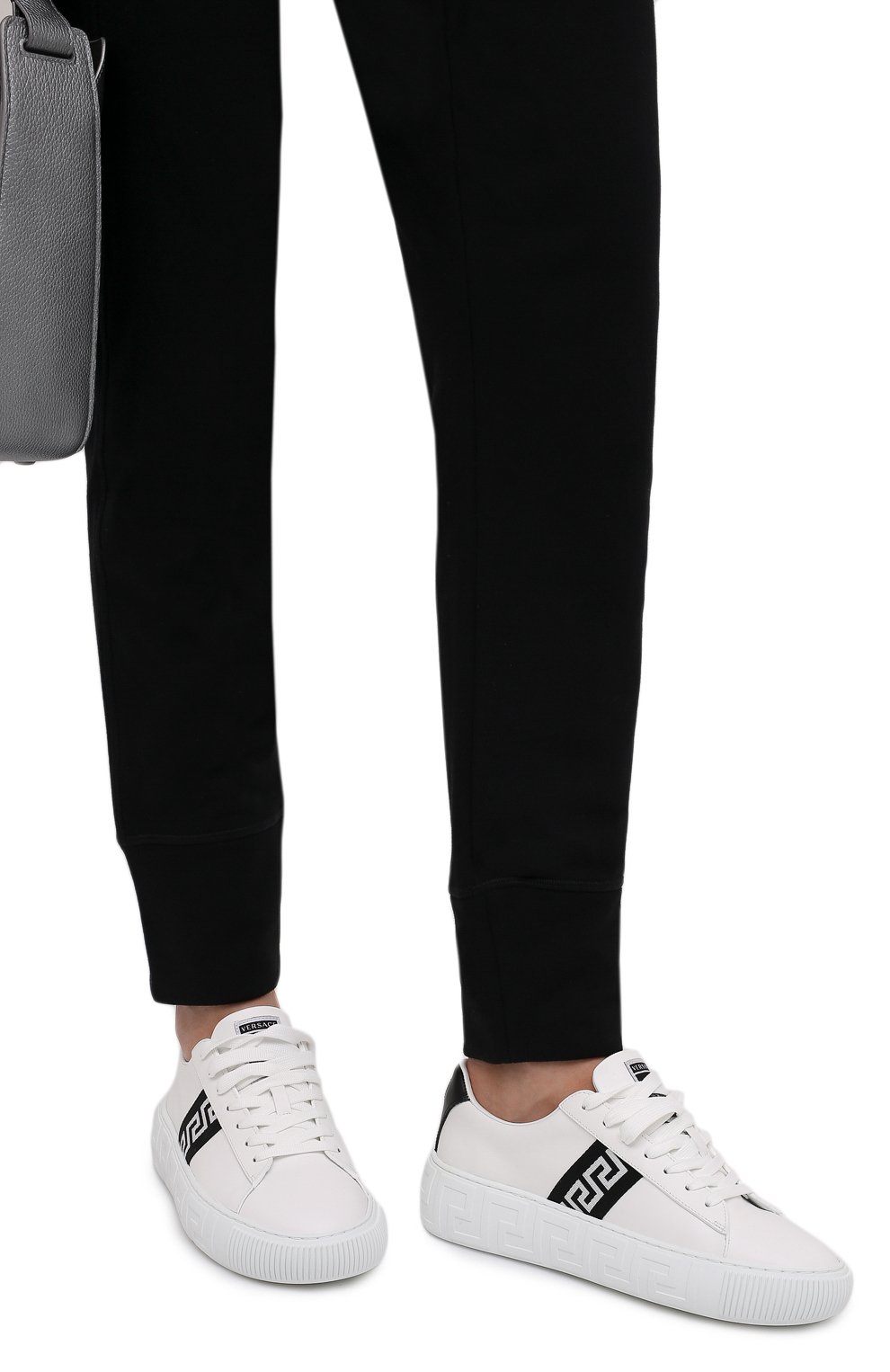 Кожаные кеды greca VERSACE, арт. 1004184/1A00775, фото 3