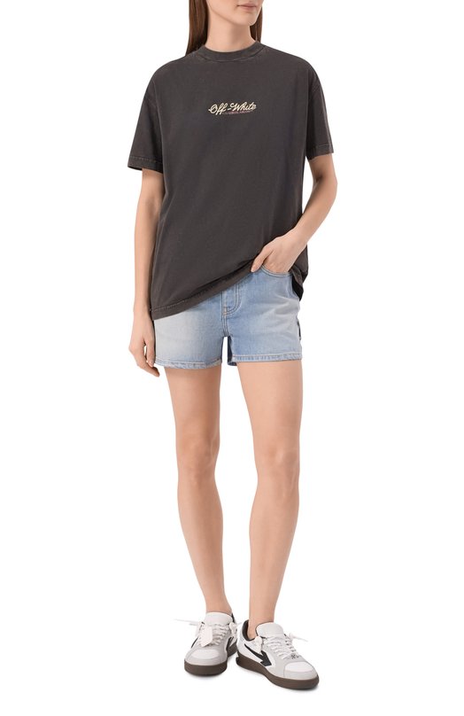 Хлопковая футболка Off-White 0WAA089S26JER008 Серый  0WAA089S26JER008 Фото 2