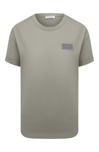 Женская хлопковая футболка BRUNELLO CUCINELLI, арт. M0A45DG840