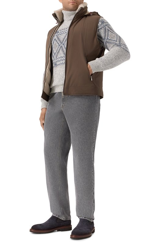 Джинсы Traditional fit Brunello Cucinelli M234PB3210 Серый  M234PB3210 Фото 2