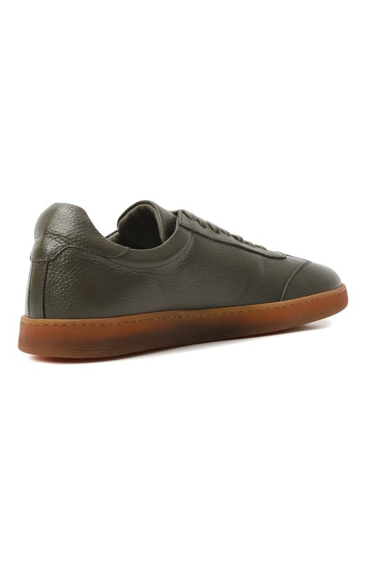Кожаные кеды Corneliani 26TM60-2620933 Хаки  26TM60-2620933 Фото 5