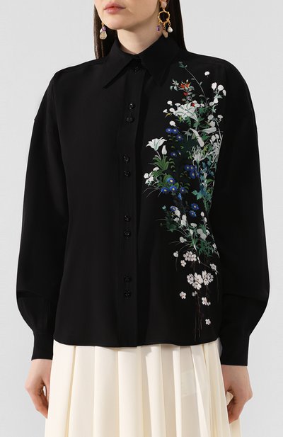 Шелковая рубашка GIVENCHY черного цвета по цене 99500 руб., арт. BW60MF12NU, фото 3 Шелковая рубашка GIVENCHY, арт. BW60MF12NU, фото 3
