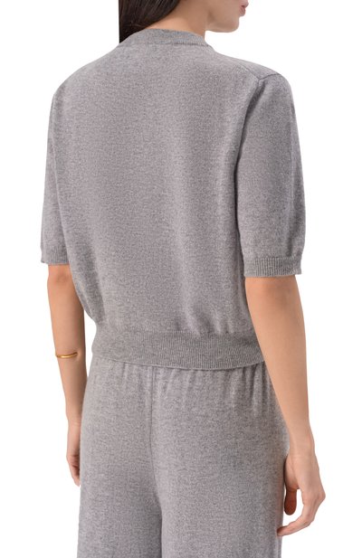 Кашемировый пуловер ERIKA CAVALLINI серого цвета по цене 58000 руб., арт. P5WB10, фото 4 Кашемировый пуловер ERIKA CAVALLINI, арт. P5WB10, фото 4