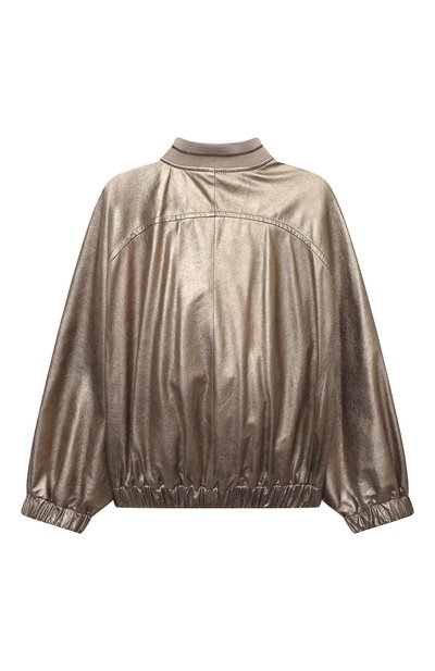 Кожаный бомбер BRUNELLO CUCINELLI золотого цвета по цене 209000 руб., арт. B0PELY620B, фото 2 Кожаный бомбер BRUNELLO CUCINELLI, арт. B0PELY620B, фото 2