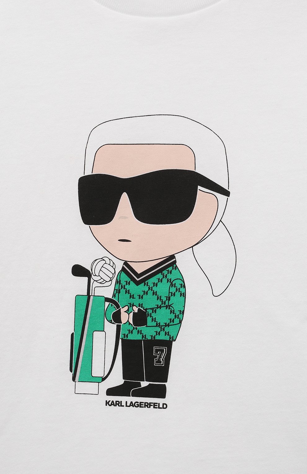 Хлопковая футболка KARL LAGERFELD KIDS белого цвета по цене 7640 руб., арт. Z30052, фото 3 Хлопковая футболка KARL LAGERFELD KIDS, арт. Z30052, фото 3