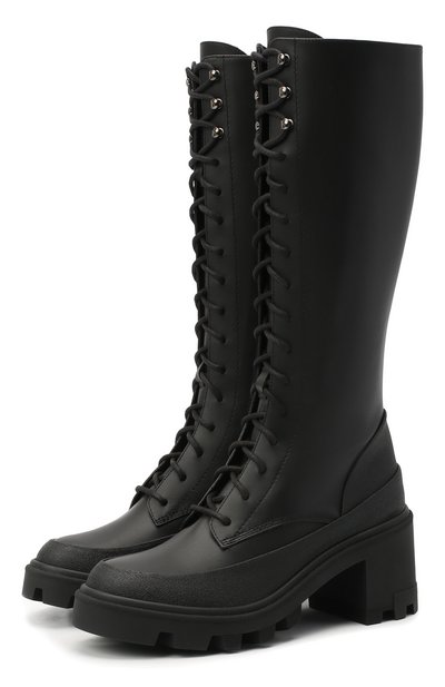 Кожаные сапоги c boots MONCLER черного цвета по цене 97650 руб., арт. F2-09B-4G702-00-02SEP, фото 1 Кожаные сапоги c boots MONCLER, арт. F2-09B-4G702-00-02SEP, фото 1