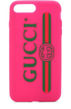 Чехол для iphone 7 plus/8 plus  GUCCI фуксия цвета, арт. 499321/JCL00 | Фото 1 (Материал внутренний: Не назначено; Региональные ограничения белый список (Axapta Mercury): Не проставлено; Нос: Не проставлено; Статус проверки: Проверена категория)