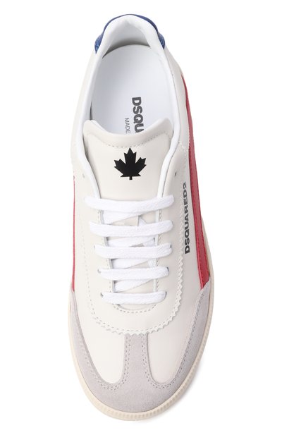 Кожаные кеды DSQUARED2 молочного цвета по цене 34650 руб., арт. 82752/VAR3, фото 4 Кожаные кеды DSQUARED2, арт. 82752/VAR3, фото 4