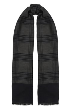 Мужской шарф CORNELIANI серого цвета, арт. 92B339-3829002 | Фото 1 (Материал сплава: Проставлено; Материал: Текстиль, Шерсть; Нос: Не проставлено; Мужское Кросс-КТ: Шарфы - с бахромой; Кросс-КТ: шерсть)