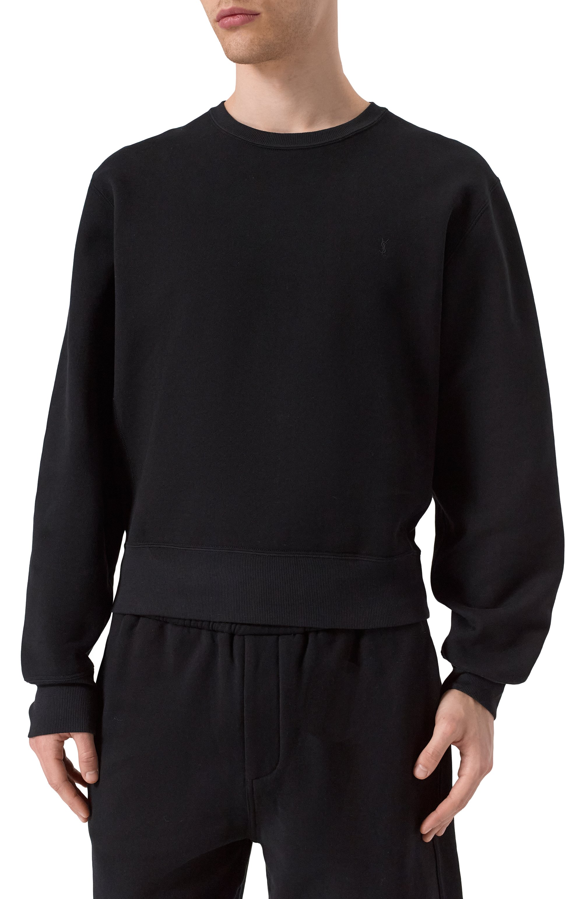 Хлопковый свитшот SAINT LAURENT черного цвета по цене 117000 руб., арт. 820127/Y36SW, фото 3 Хлопковый свитшот SAINT LAURENT, арт. 820127/Y36SW, фото 3