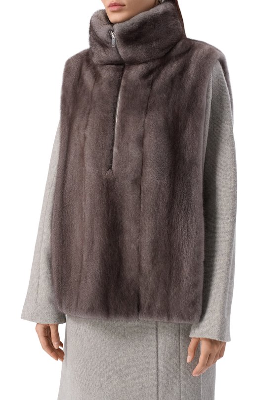 Жилет из норки MVST M012/MINK IRIS Серый  M012/MINK IRIS Фото 3
