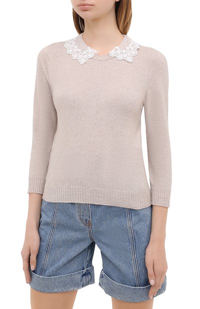 Кашемировый пуловер PHILOSOPHY DI LORENZO SERAFINI бежевого цвета по цене 46450 руб., арт. A0916/5702, фото 3 Кашемировый пуловер PHILOSOPHY DI LORENZO SERAFINI, арт. A0916/5702, фото 3