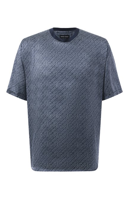 Мужская шелковая футболка GIORGIO ARMANI синего цвета по цене 0 руб., арт. GM000055/TE14717 | Фото 1