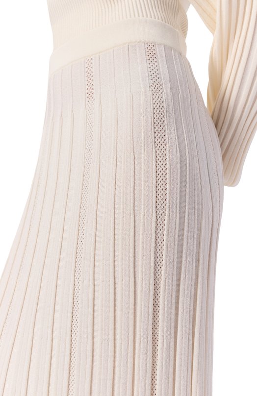 Юбка из вискозы Balmain GF1LD393/KJ30 Кремовый  GF1LD393/KJ30 Фото 5