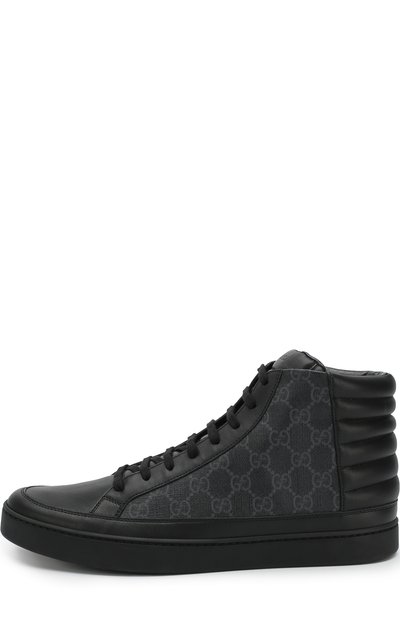 Высокие кожаные кеды gg supreme на шнуровке GUCCI, арт. 433717/A9LN0, фото 3