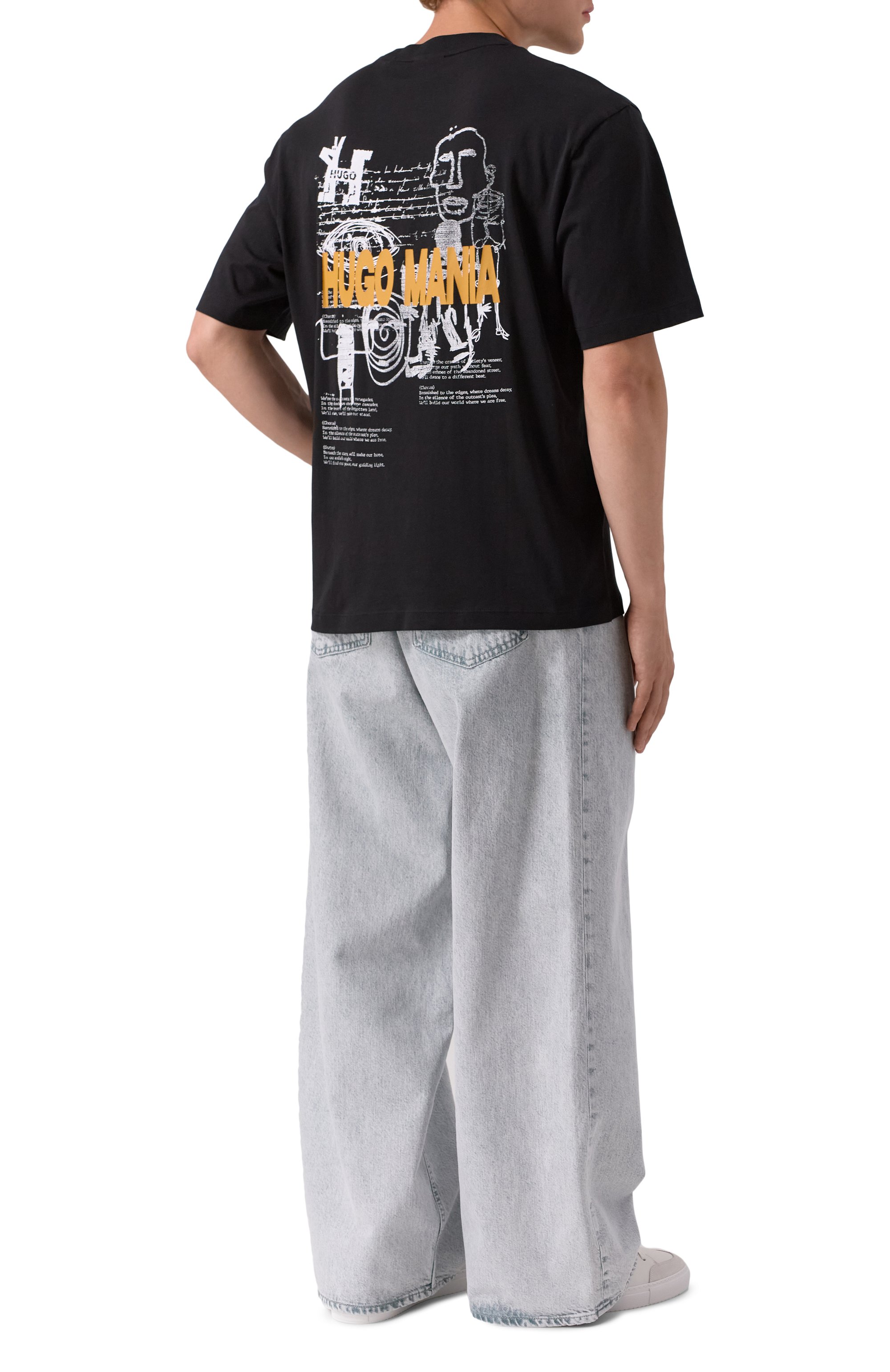 Хлопковая футболка HUGO BLUE черного цвета по цене 6995 руб., арт. 50543483, фото 2 Хлопковая футболка HUGO BLUE, арт. 50543483, фото 2