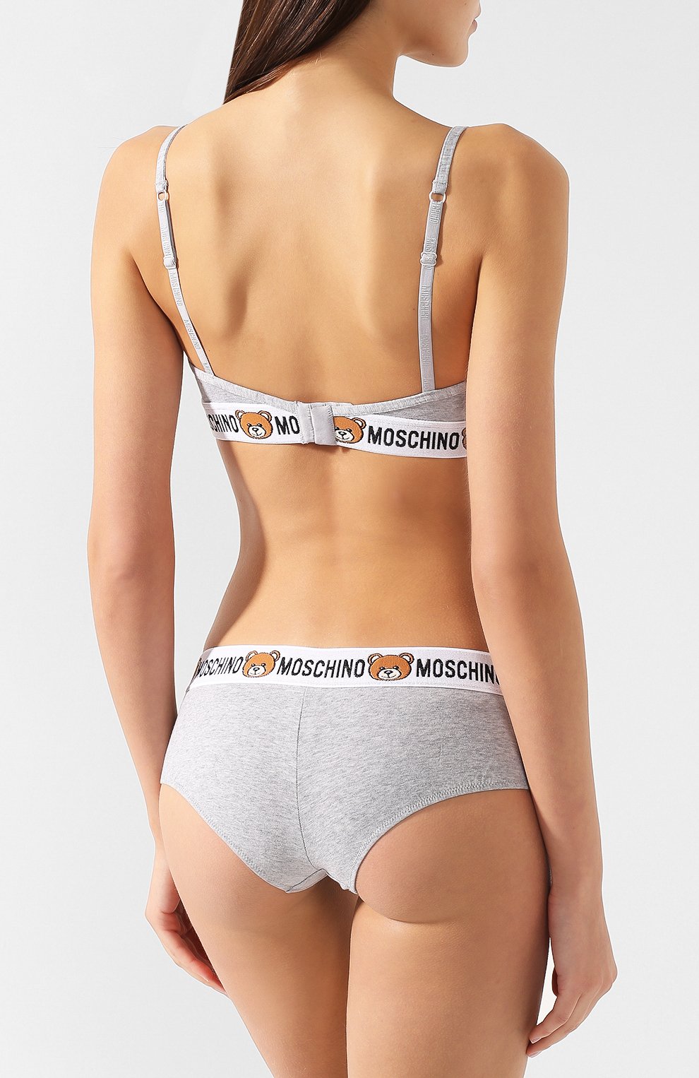 Хлопковый бюстгальтер MOSCHINO серого цвета по цене 9265 руб., арт. A4606/9003, фото 3 Хлопковый бюстгальтер MOSCHINO, арт. A4606/9003, фото 3