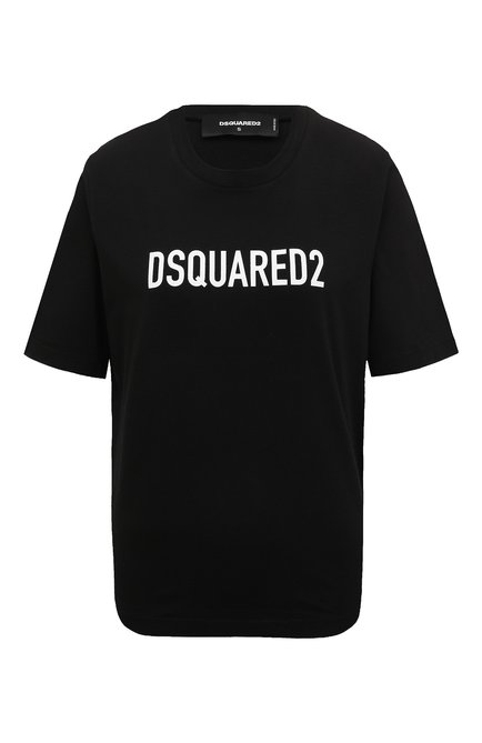 Женская хлопковая футболка DSQUARED2 черного цвета по цене 36550 руб., арт. S75GD0283/S24321 | Фото 1