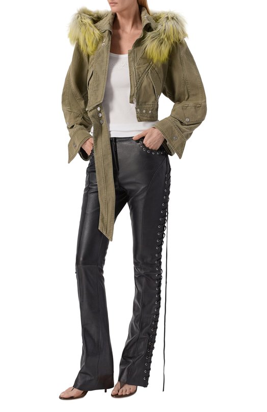 Хлопковая куртка Blumarine 4J158A Хаки  4J158A Фото 2