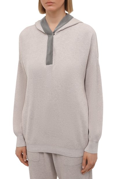 Хлопковое худи BRUNELLO CUCINELLI светло-бежевого цвета по цене 277000 руб., арт. M19197509P, фото 3 Хлопковое худи BRUNELLO CUCINELLI, арт. M19197509P, фото 3