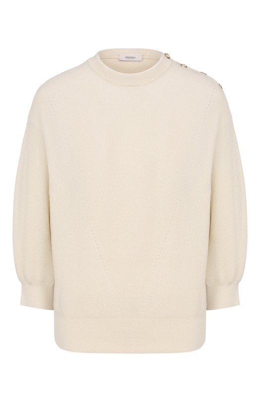 Свитер из кашемира и хлопка Agnona K111025E/1T140PE_001 Кремовый K111025E/1T140PE_001