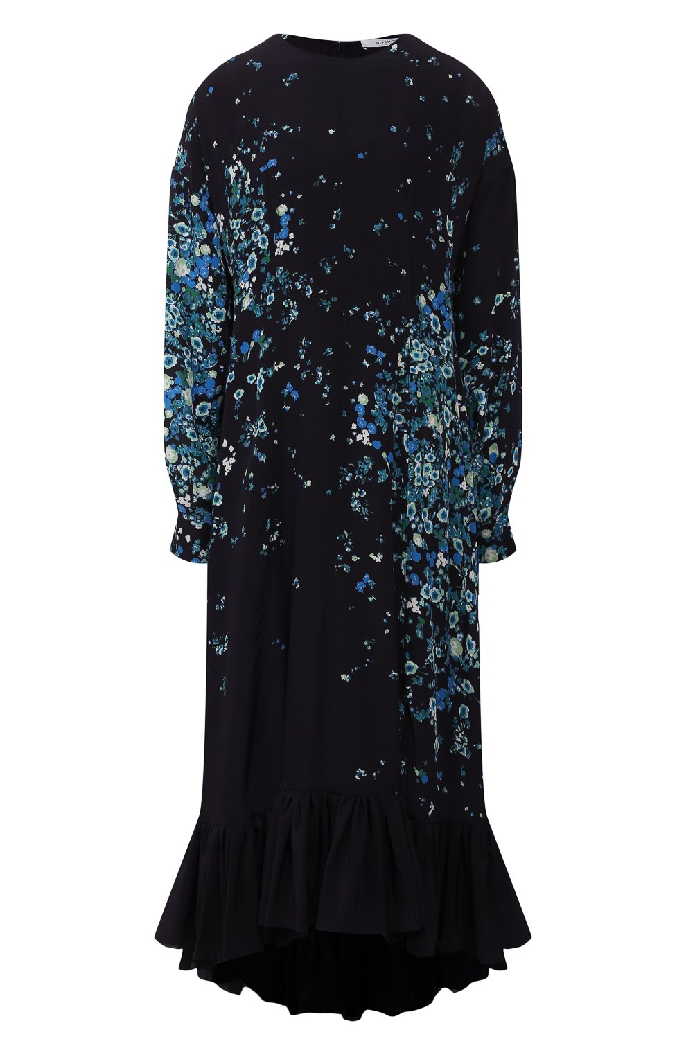 Шелковое платье GIVENCHY синего цвета по цене 599500 руб., арт. BW20T112HA, фото 1 Шелковое платье GIVENCHY, арт. BW20T112HA, фото 1